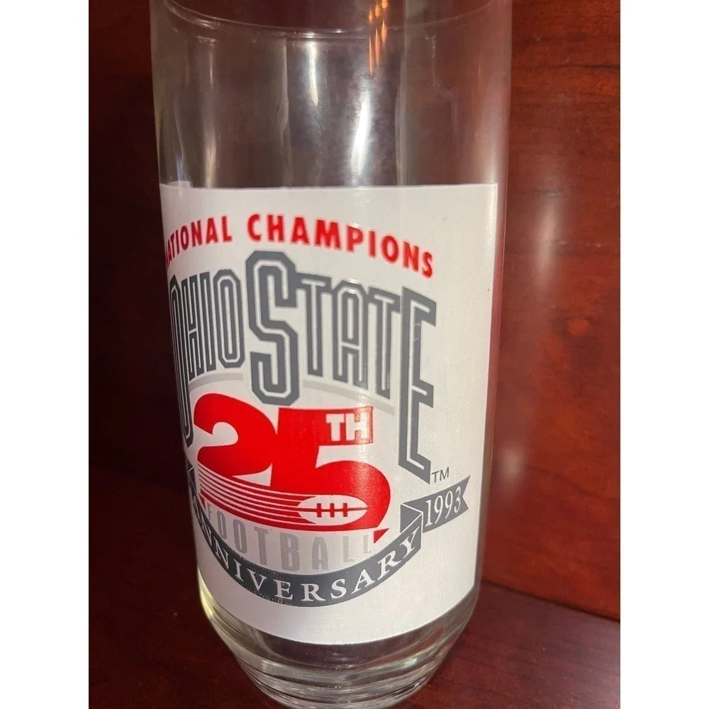 National Champions Ohio State Football glass 25th Anniversary 1968-1993